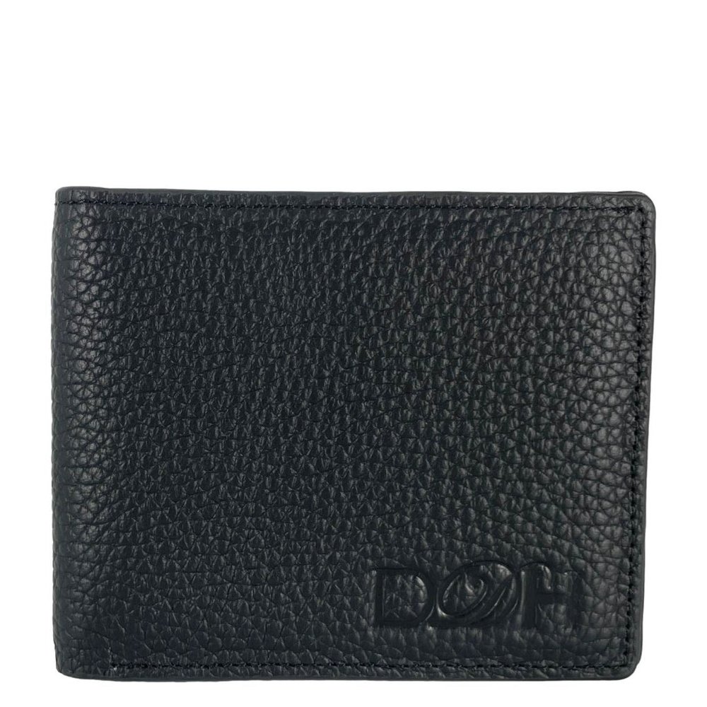 DALLAS DESIGNER HANDBAGS  Men’s Bifold Grain Leather Wallet Black